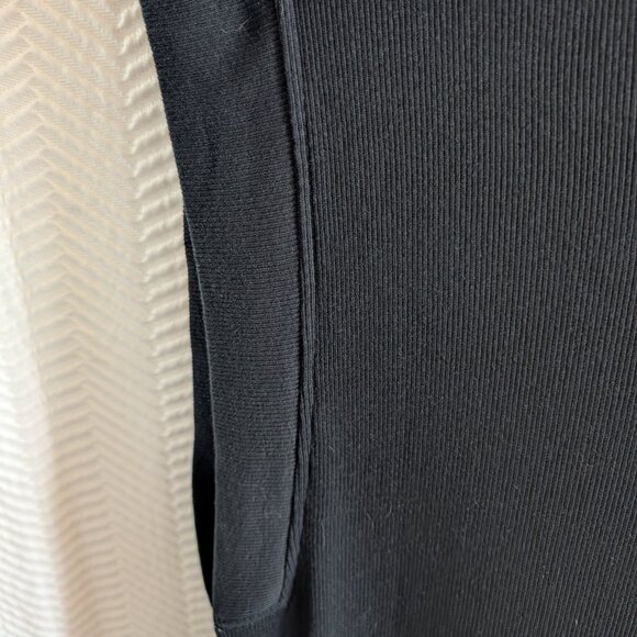 Zara Black Ribbed Midi Dress Size Small Oversized Fit Casual Minimalist Summer - Picture 3 of 4